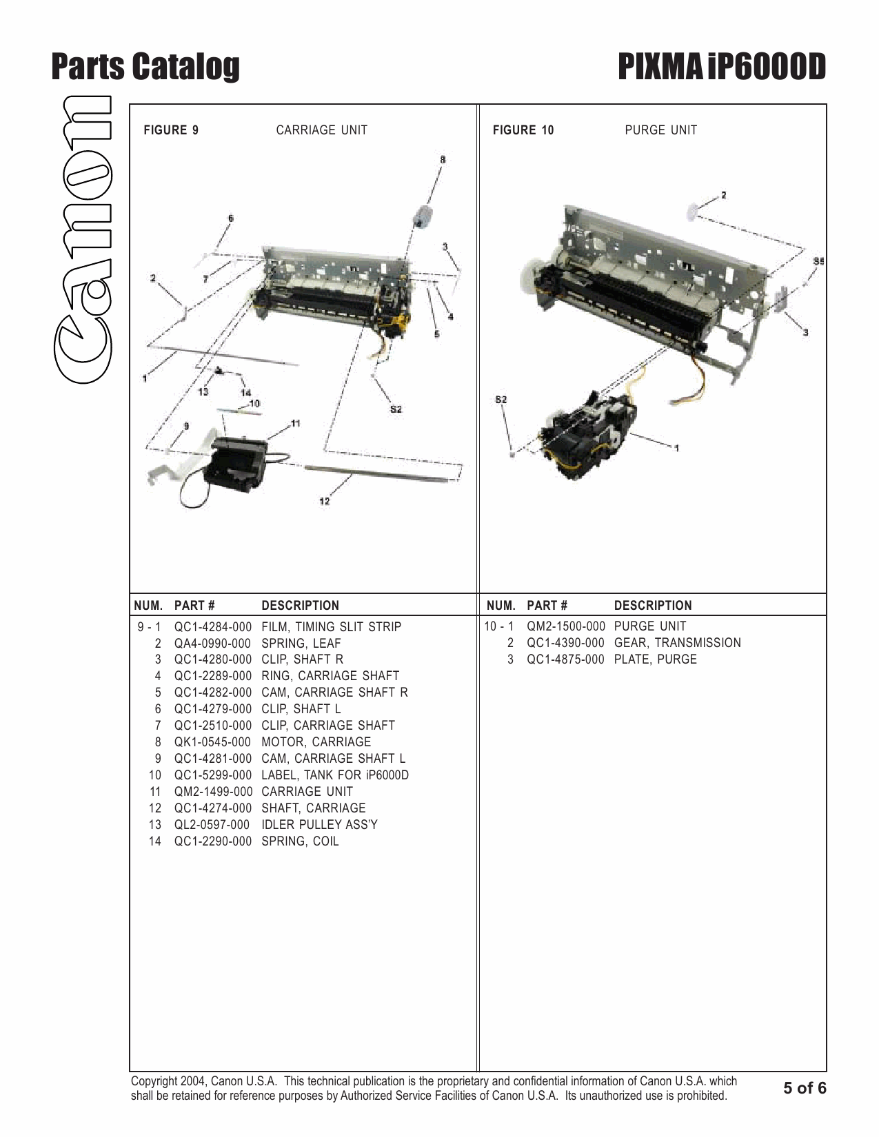 Canon PIXMA iP6000D Parts Catalog Manual-6